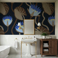 Midnight Botanical Mural Wallpaper - room preview 05