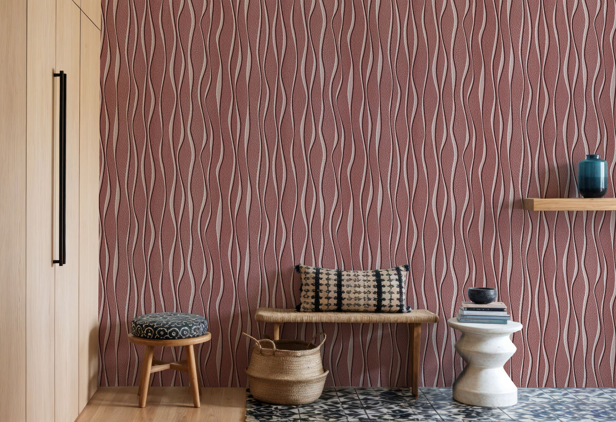 Swaying Lines, Brick Mural Wallpaper - room preview 05
