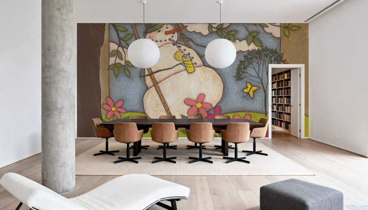 Seasonal Snowman VI Mural Wallpaper - room preview 05