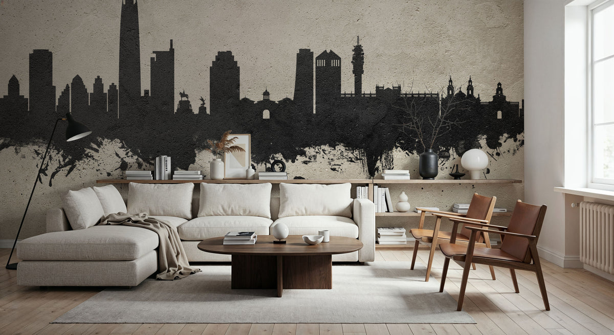 Santiago De Chile Skyline Concrete Mural Wallpaper - room preview 05