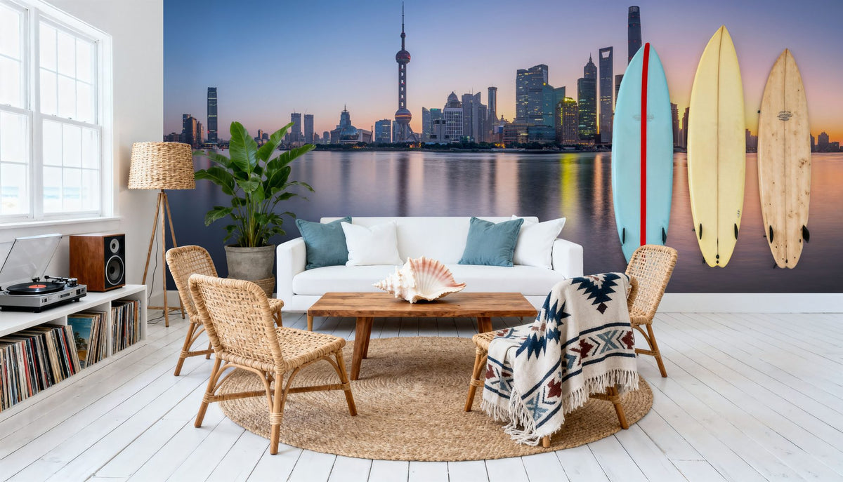 Pudong Sunrise Mural Wallpaper - room preview 05