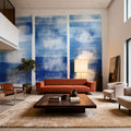 Blue Geometric Abstract Mural Wallpaper - room preview 05