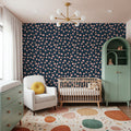 Pink Carnations in a Blue Field Mural Wallpaper - room preview 05