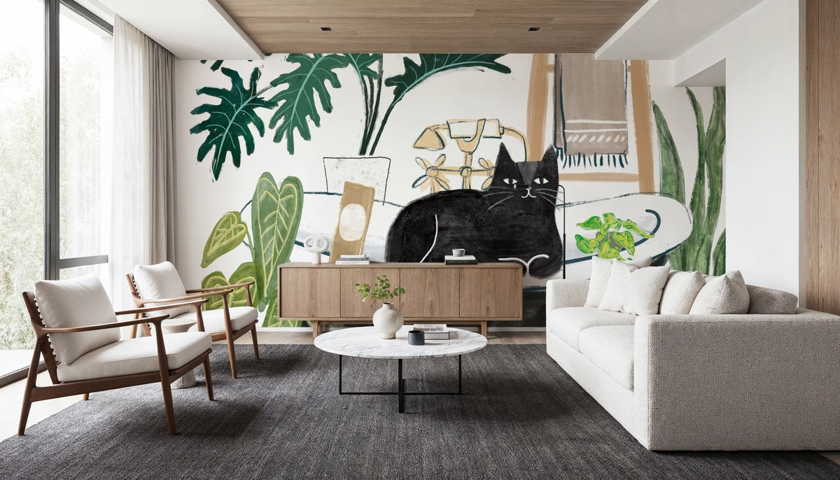 Urban Jungle Bath II Pet Mural Wallpaper - room preview 05