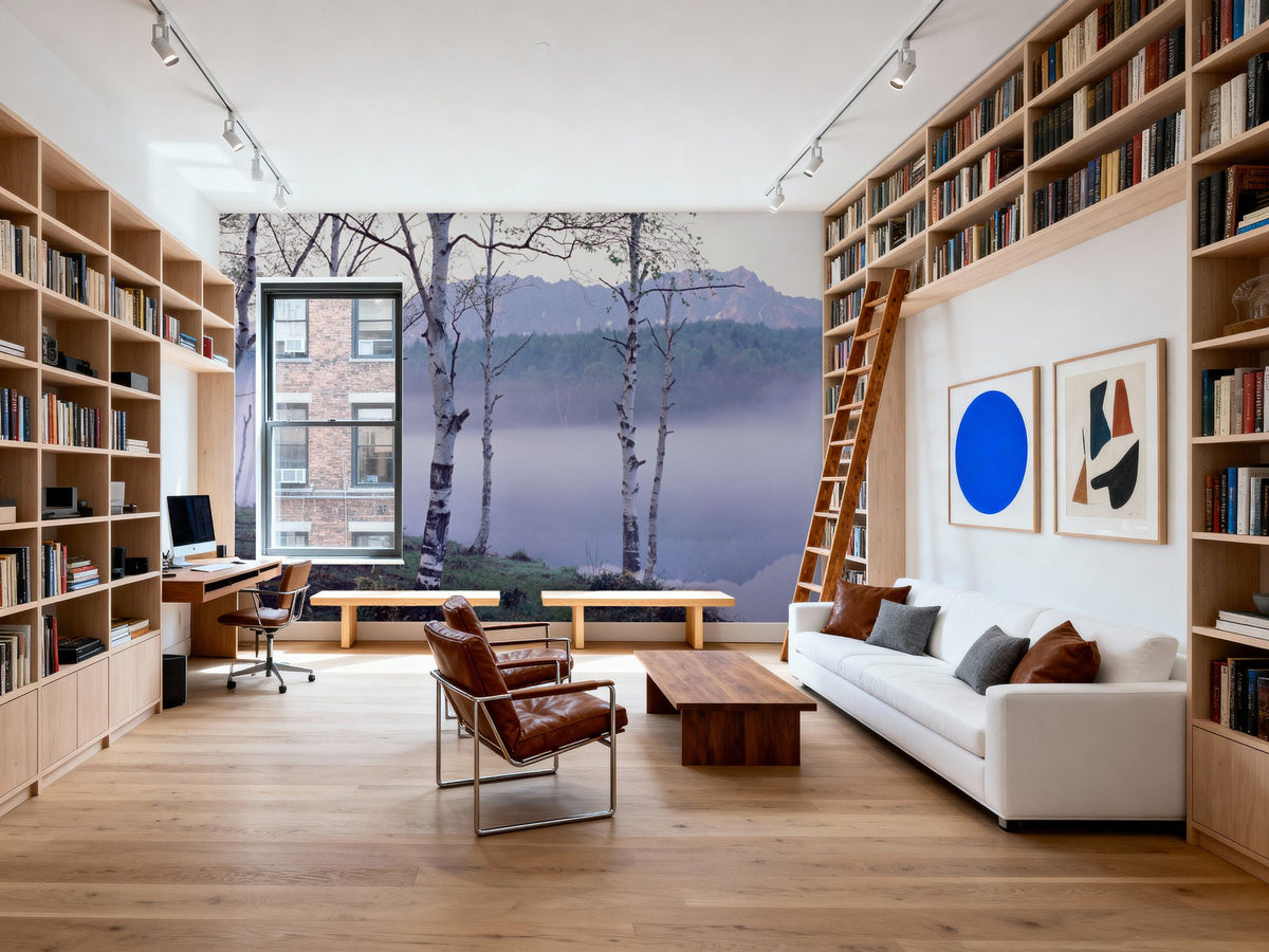 Nagano Birch Mural Wallpaper - room preview 05