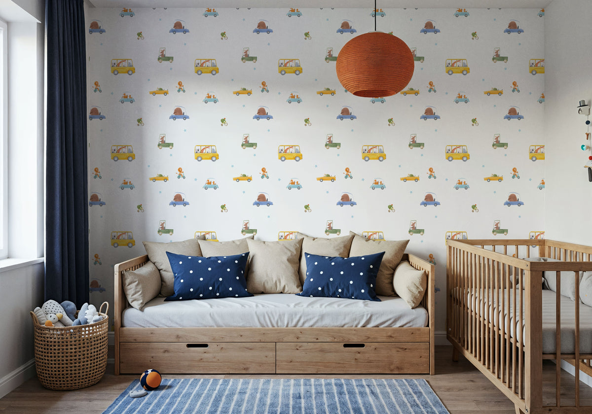 Riding My Car Mural Wallpaper - room preview 05
