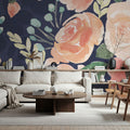Blooming Delight III Blue Mural Wallpaper - room preview 05
