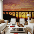 Sunset Pier Silhouette Mural Wallpaper - room preview 05