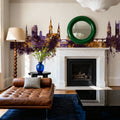 Cork Ireland Skyline Purple & Gold Mural Wallpaper - room preview 05
