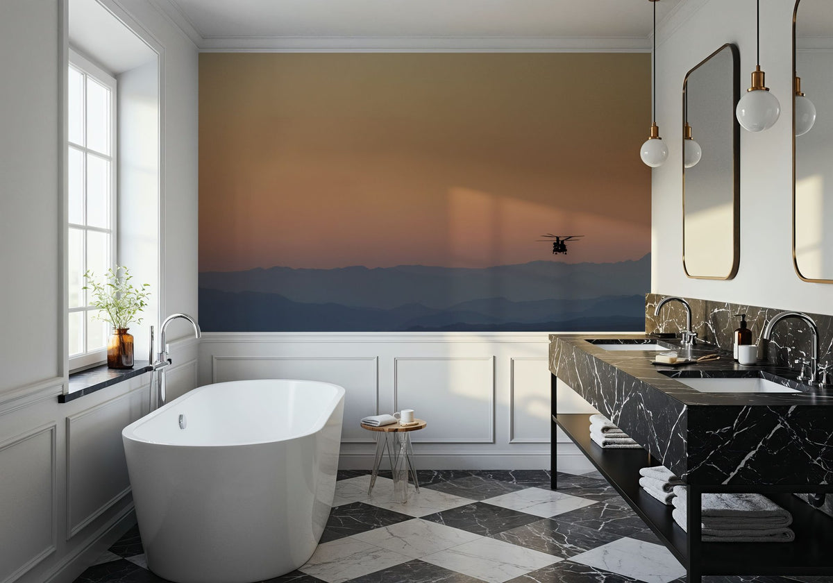 Helicopter Horizon Mural Wallpaper - room preview 05
