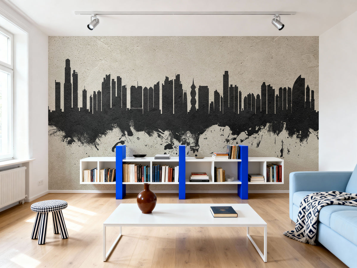 Panama City Skyline Concrete Mural Wallpaper - room preview 05