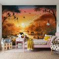 Twilight Serenity in the Jungle Abode Mural Wallpaper - room preview 05