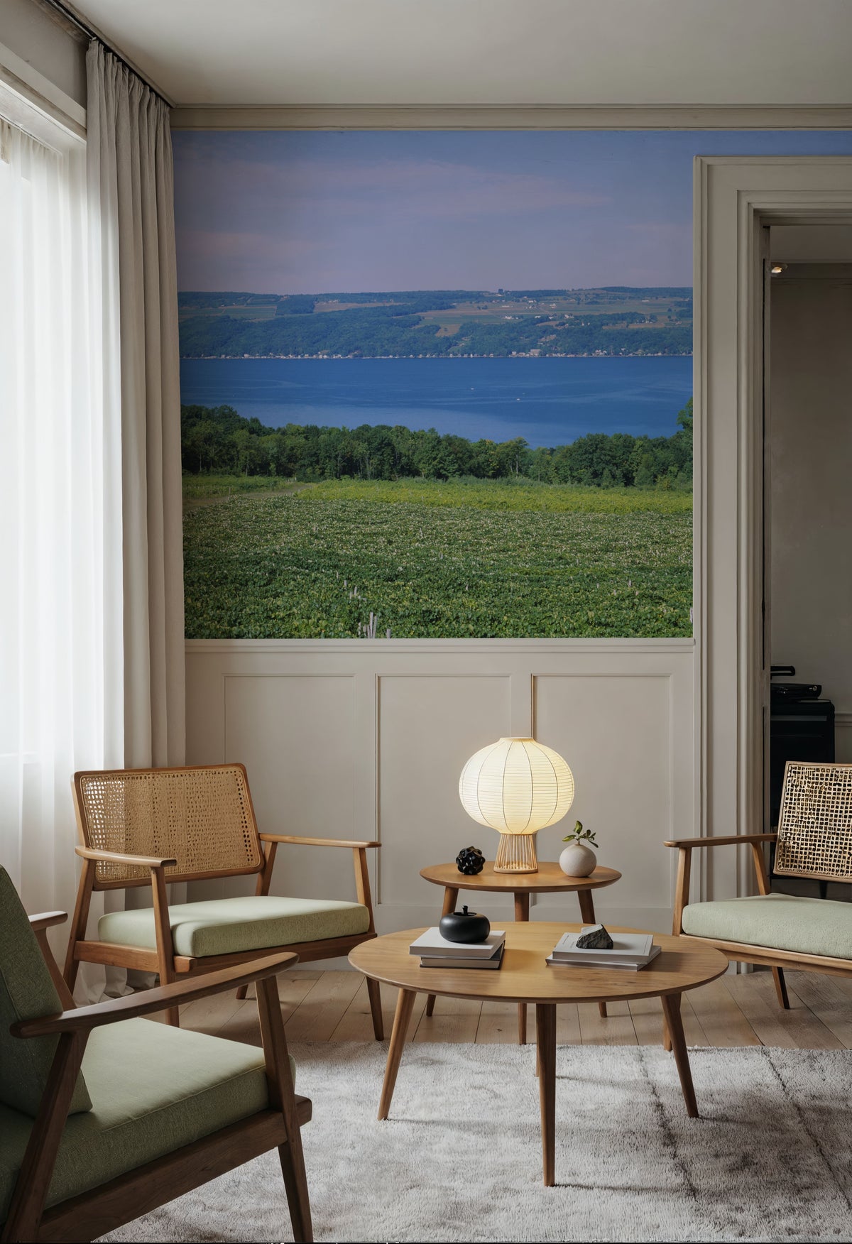 Vineyard Lakeside Serenity Mural Wallpaper - room preview 05
