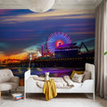 Santa Monica Pier Sunset Purple Mural Wallpaper - room preview 05