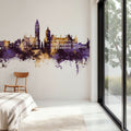 Wakefield England Skyline Purple & Gold Mural Wallpaper - room preview 05