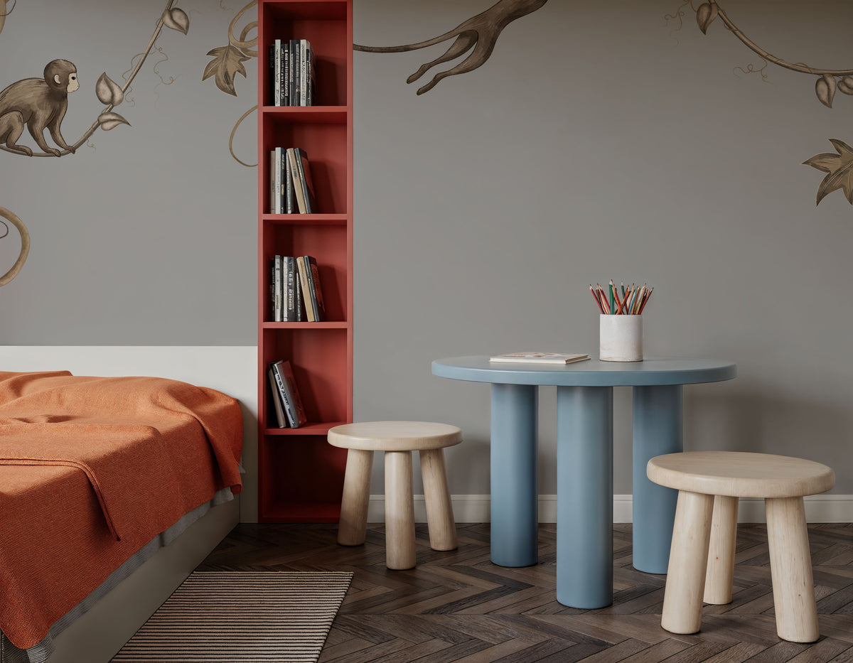 Monkey Jump, Gray Mural Wallpaper - room preview 05