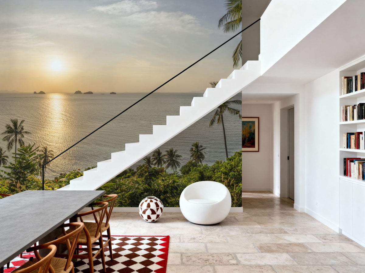 Golden Palm Shore Mural Wallpaper - room preview 05