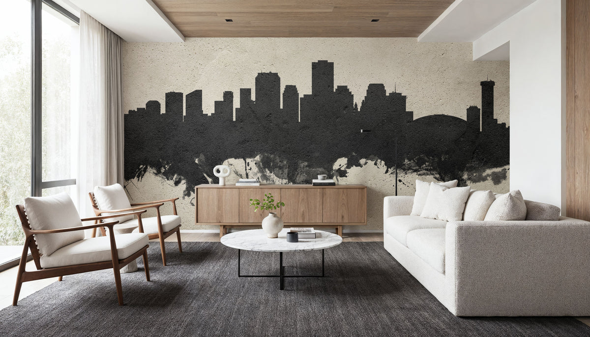 New Orleans Louisiana Skyline Concrete Mural Wallpaper - room preview 05