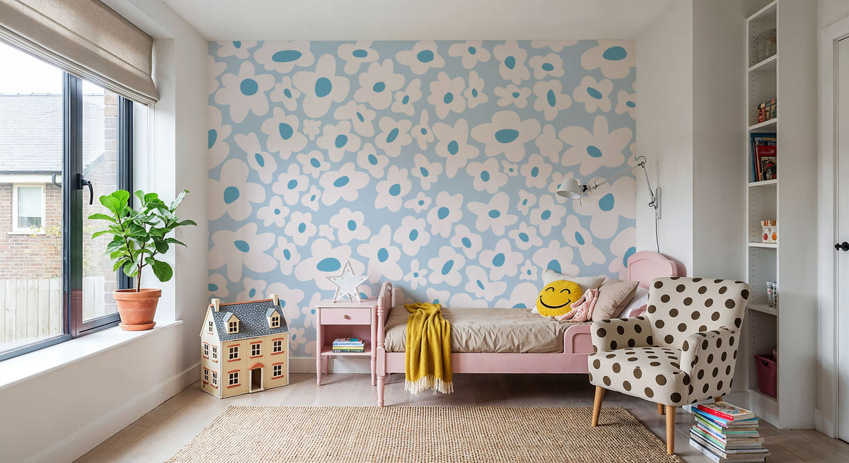 Hippie Flowers Mural Wallpaper - room preview 05