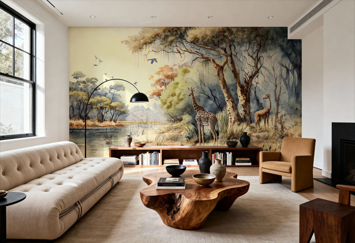 River Scene of Kenya Mural Wallpaper - room preview 05