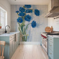 Cornflowers on Linen Mural Wallpaper - room preview 05