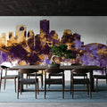 New Orleans Louisiana Skyline Purple & Gold Mural Wallpaper - room preview 05