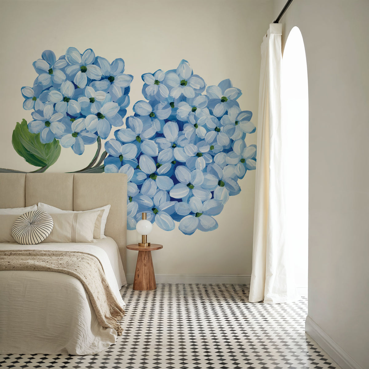 Nantucket Blue Hydrangea II Mural Wallpaper - room preview 05