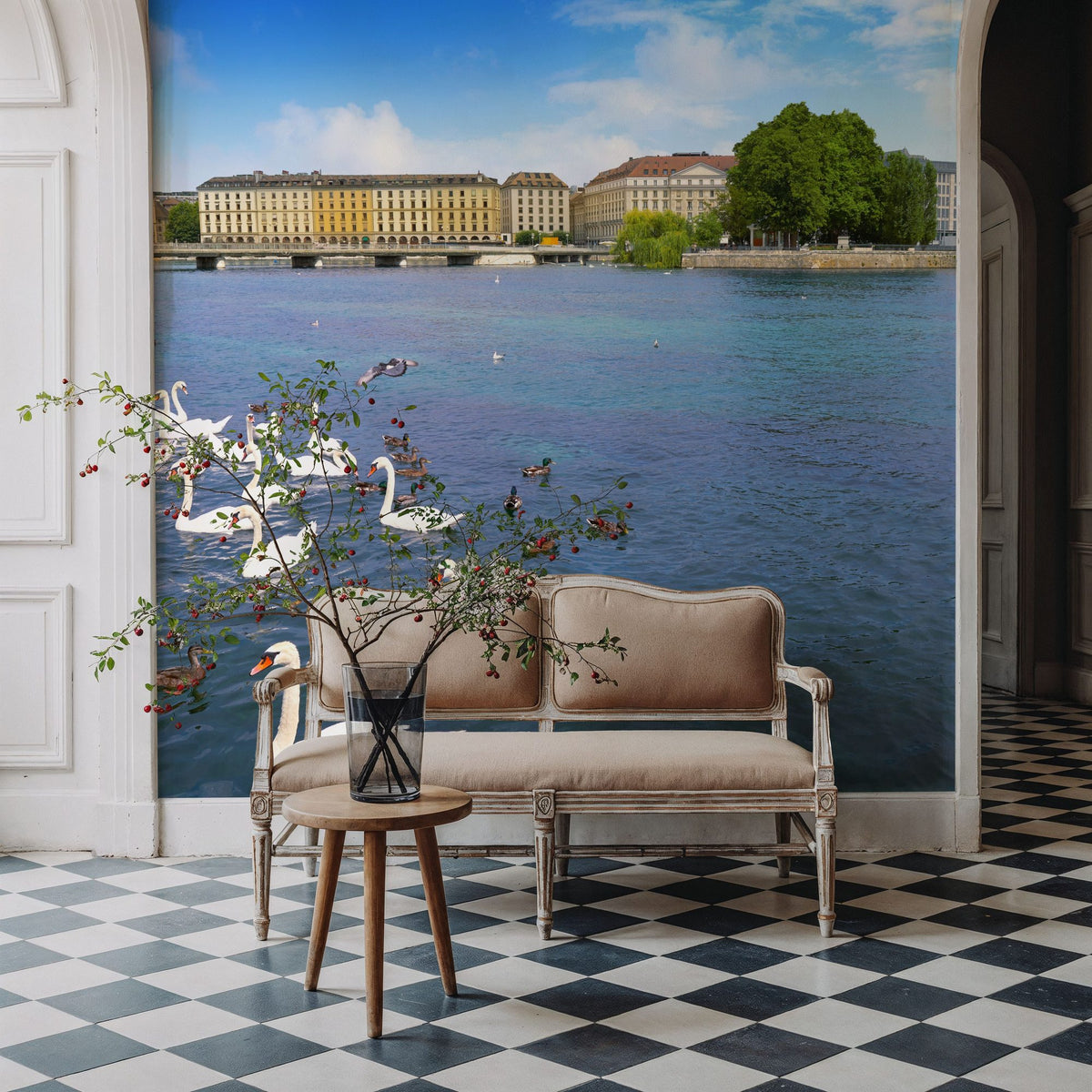 Riverside Swans Mural Wallpaper - room preview 05