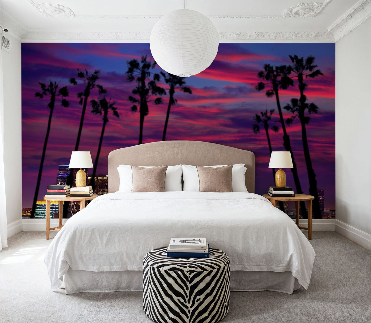 Palm Trees Downtown Mural Wallpaper - room preview 05