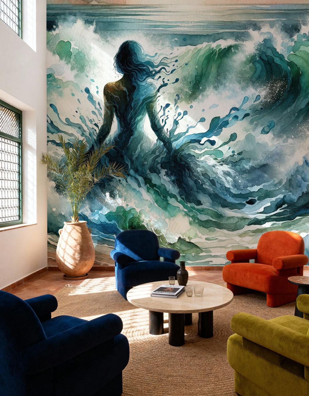 Ocean's Embrace Unfolding Mural Wallpaper - room preview 05