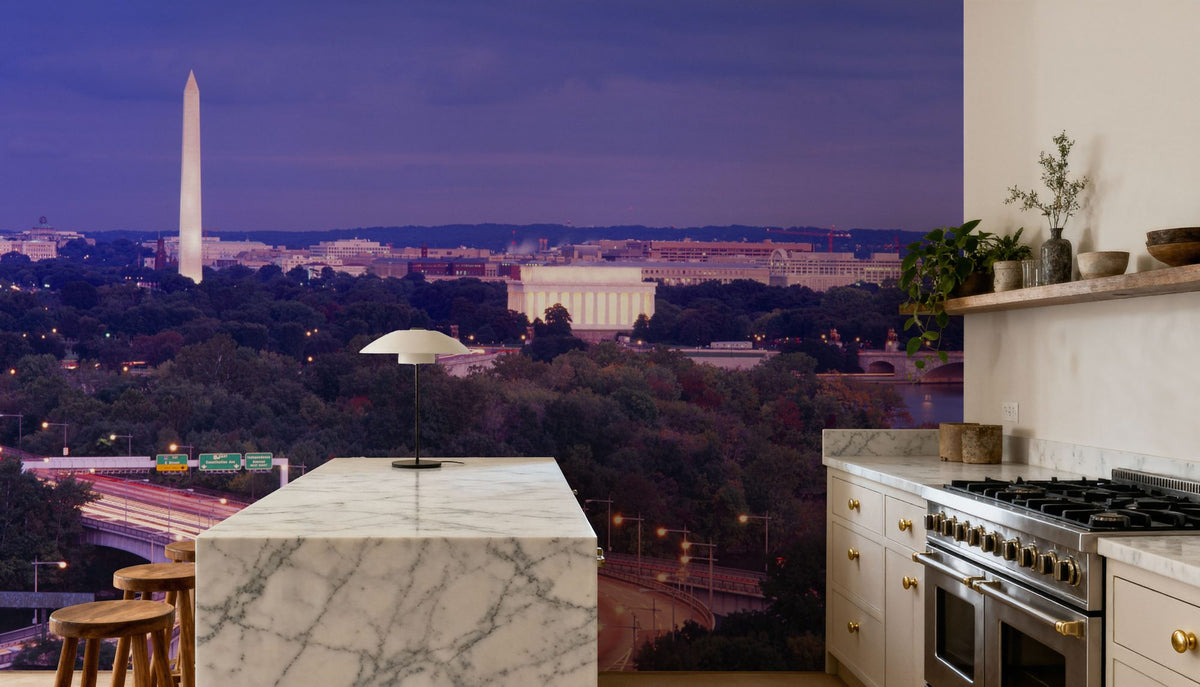 Capital Twilight Mural Wallpaper - Blue Tone - room preview 05