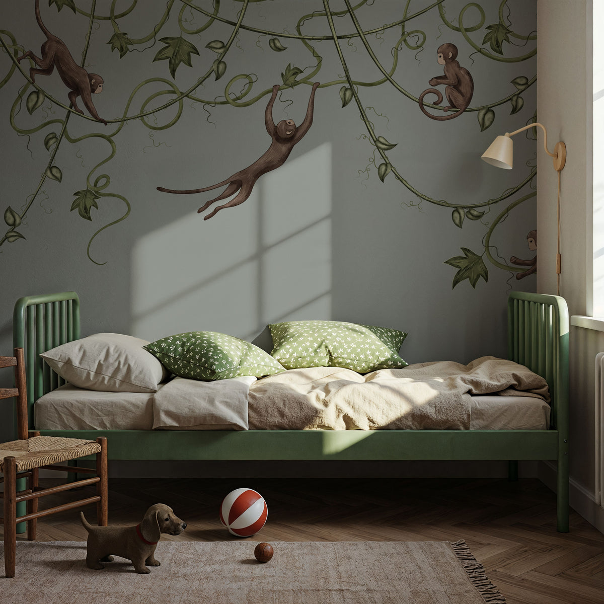 Monkey Jump, Laurel Mural Wallpaper - room preview 05