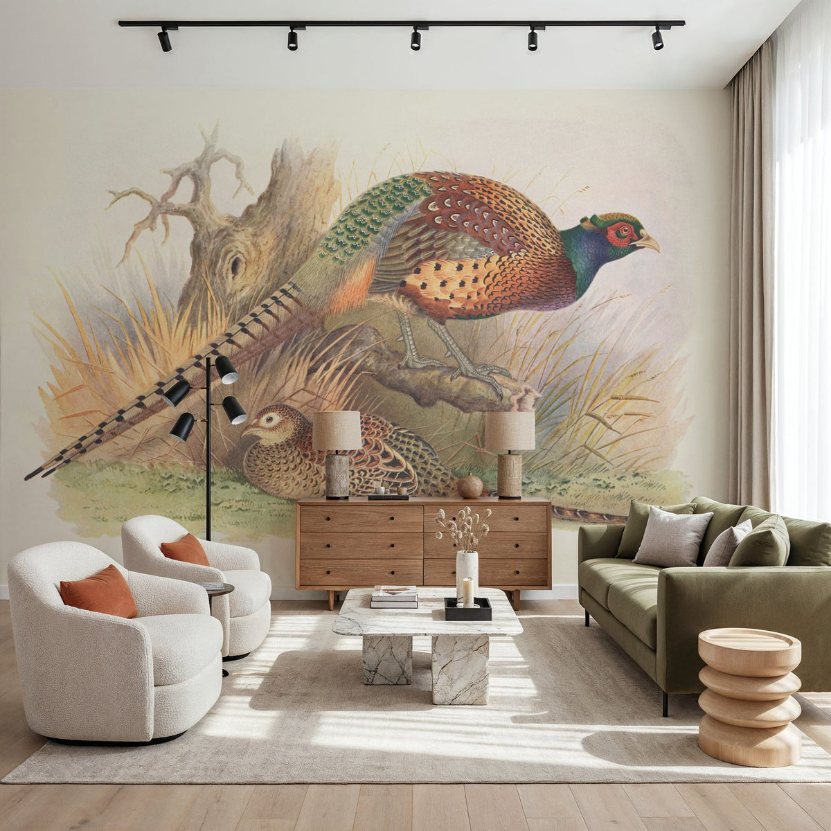 Autumn Pheasant Mural Wallpaper - room preview 05