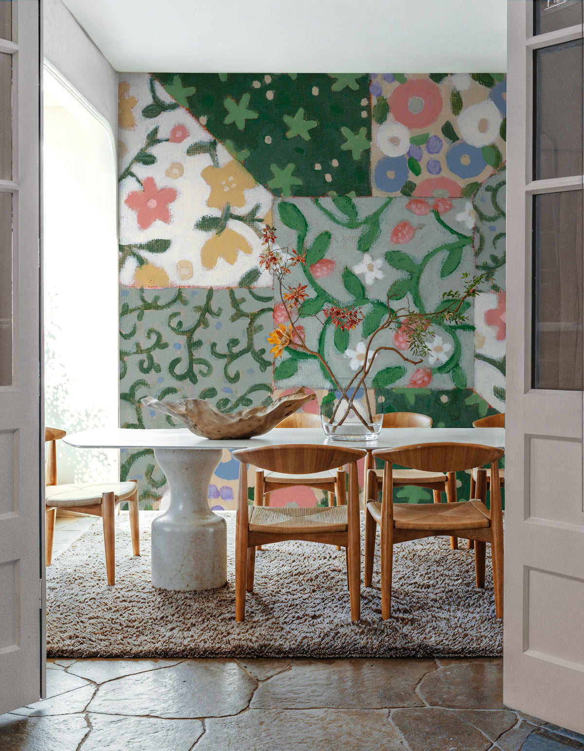 Quilted Floral III Mural Wallpaper - room preview 05