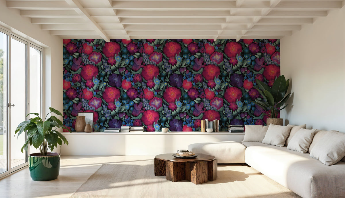 Flowershow Poppies, Cerise Mural Wallpaper - room preview 05