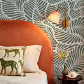 Fern Cut-Outs Pattern, Khaki Mural Wallpaper - room preview 05