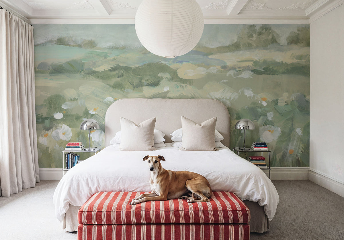 Field of White Mural Wallpaper - room preview 05