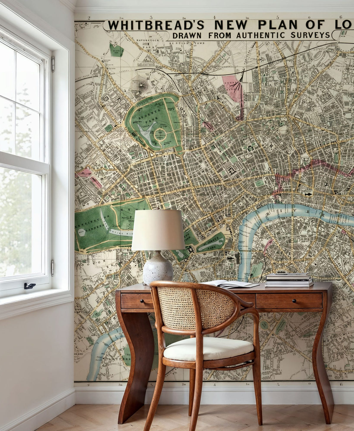 1853 Map of London Mural Wallpaper - room preview 05