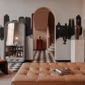 West Palm Beach Florida Skyline Black & White Mural Wallpaper - room preview 05