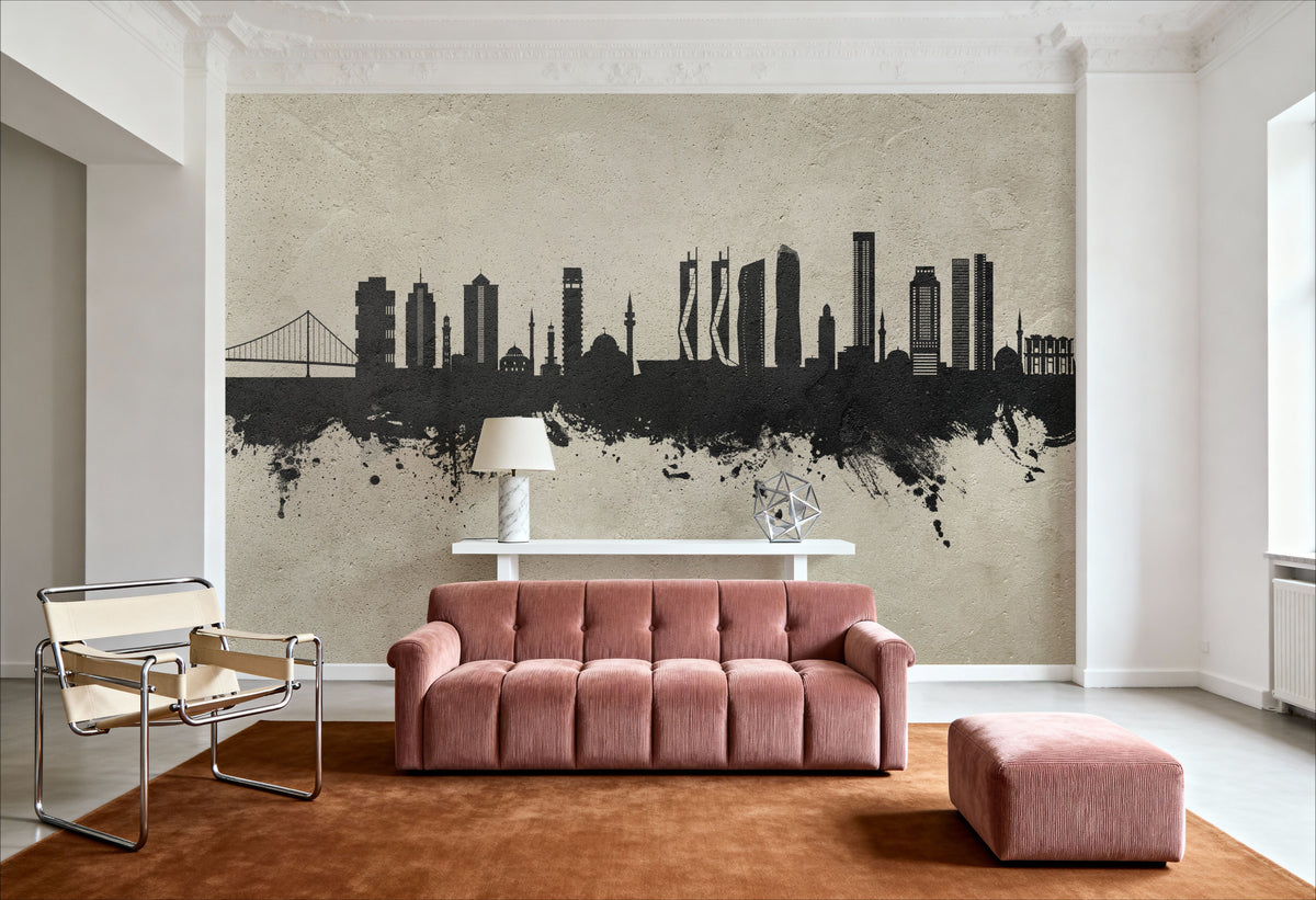 Izmir Turkey Skyline Concrete Mural Wallpaper - room preview 05