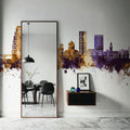 Kingston Upon Thames England Skyline Purple & Gold Mural Wallpaper - room preview 05