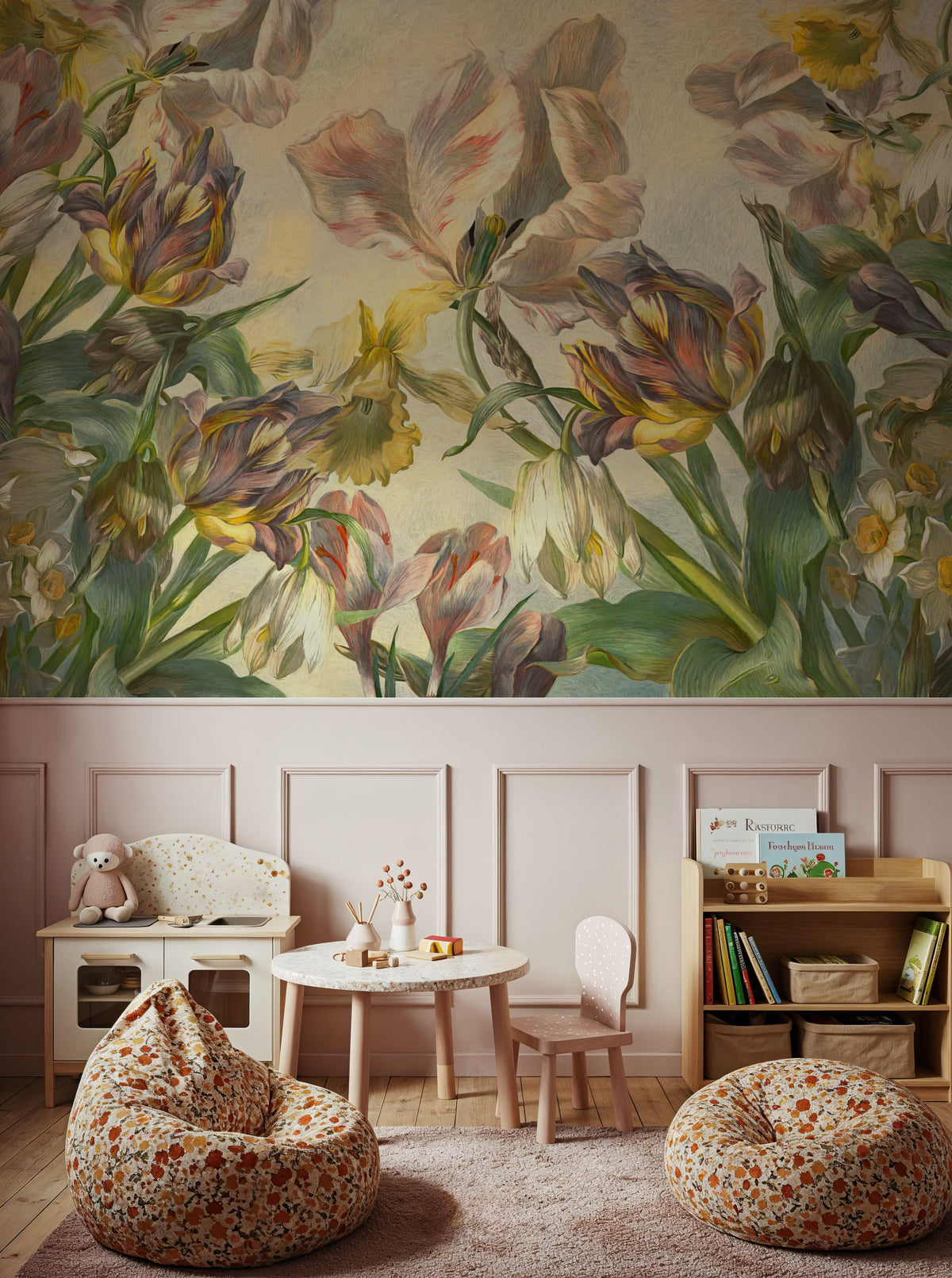 Tulips Feast, Yellow Mural Wallpaper - room preview 05
