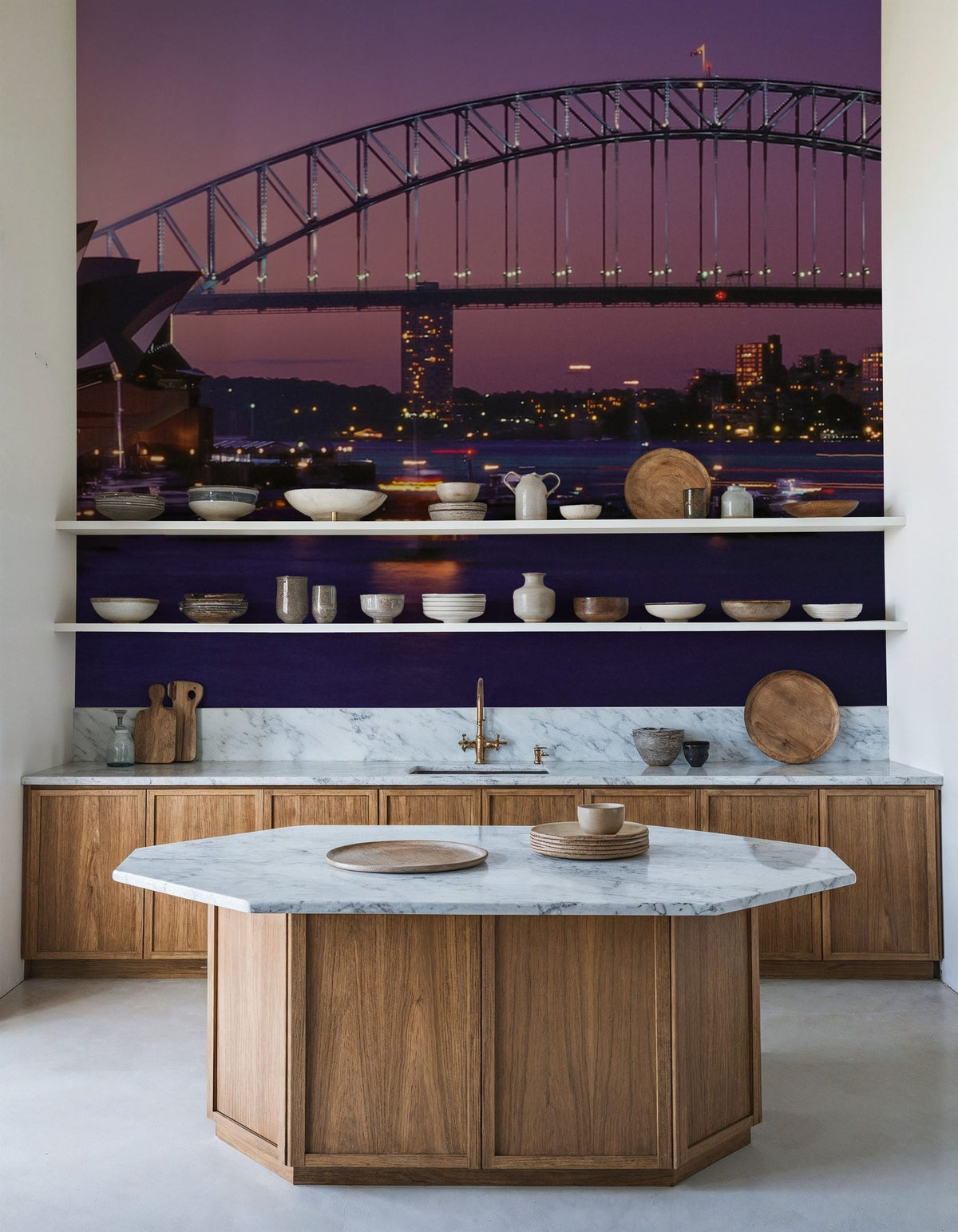 Sydney Harbor Twilight Mural Wallpaper - room preview 05