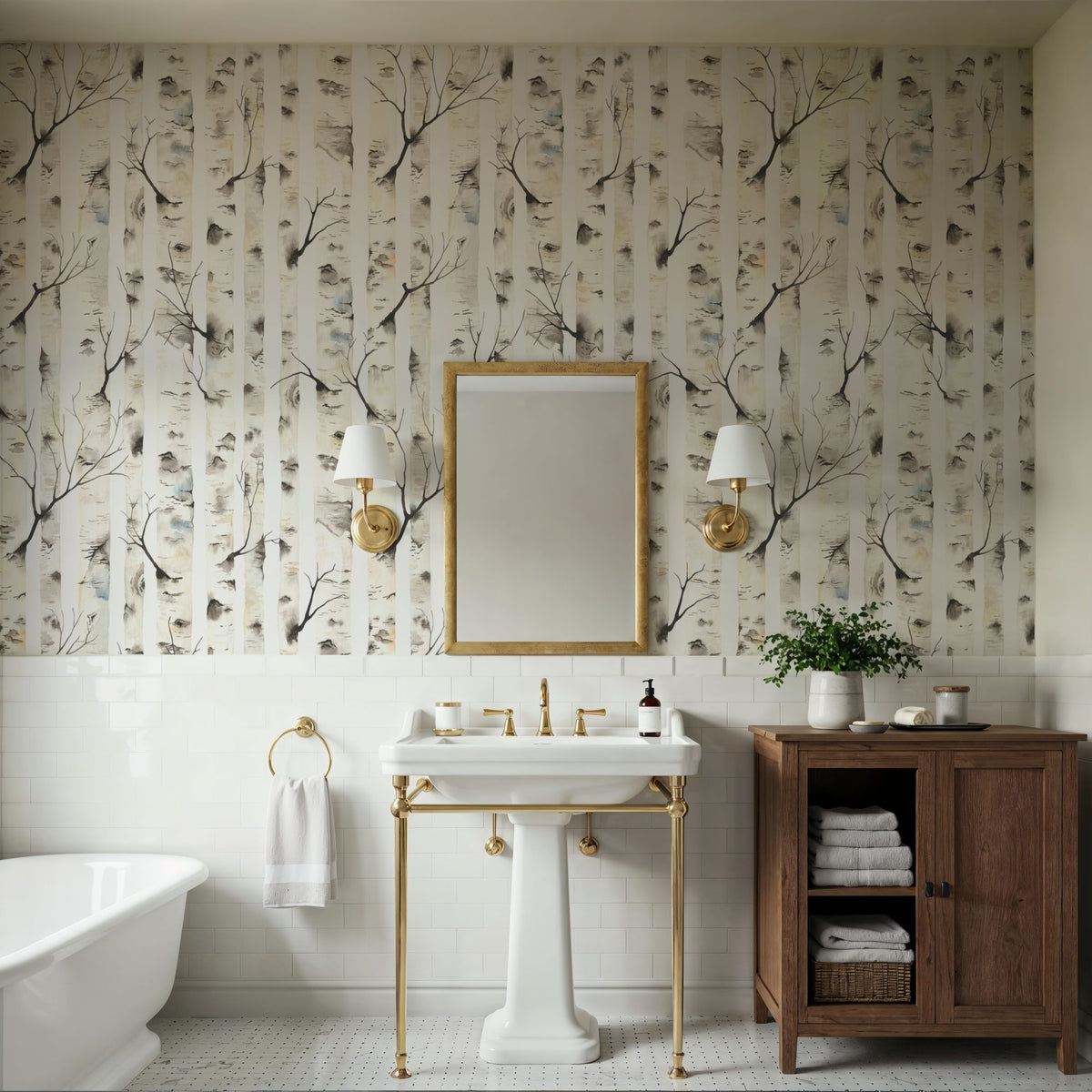Nordic Birch Mural Wallpaper - room preview 05