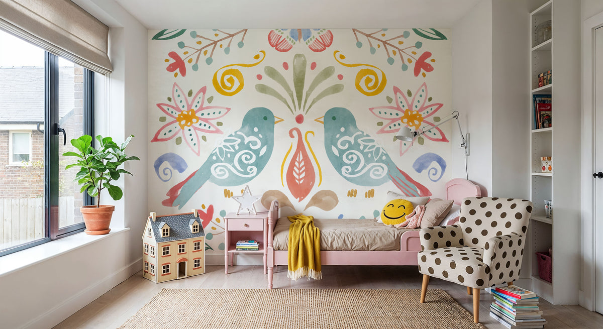 Wild Blooms II Mural Wallpaper - Light Tone - room preview 05