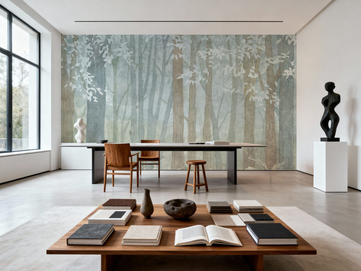 Winter Woodland Mural Wallpaper - room preview 05