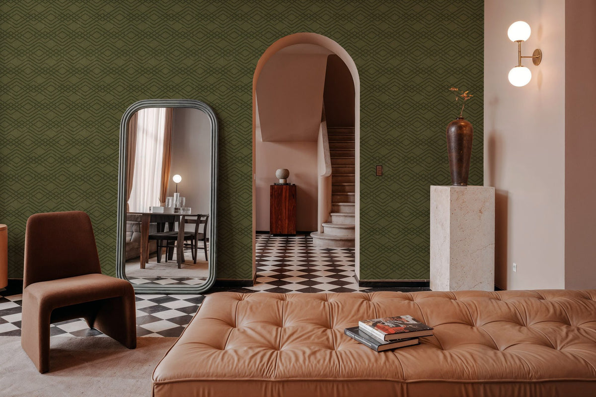 Woodland Waves Green Mural Wallpaper - room preview 05