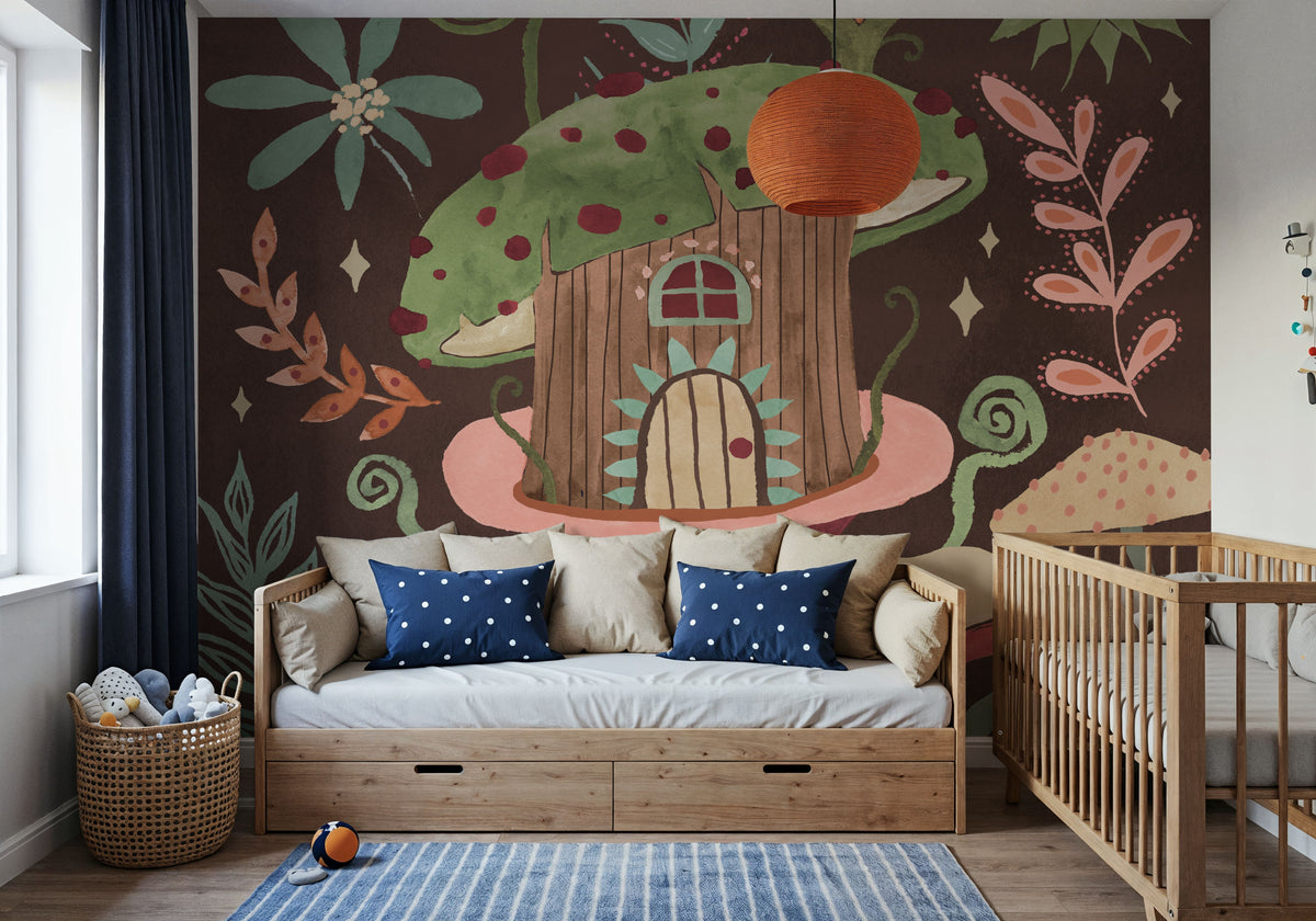 Floralscape Fairies IV Dark Mural Wallpaper - room preview 05