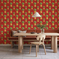 Pineapple Paradise Red Mural Wallpaper - room preview 05
