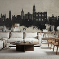 Málaga Spain Skyline Concrete Mural Wallpaper - room preview 05